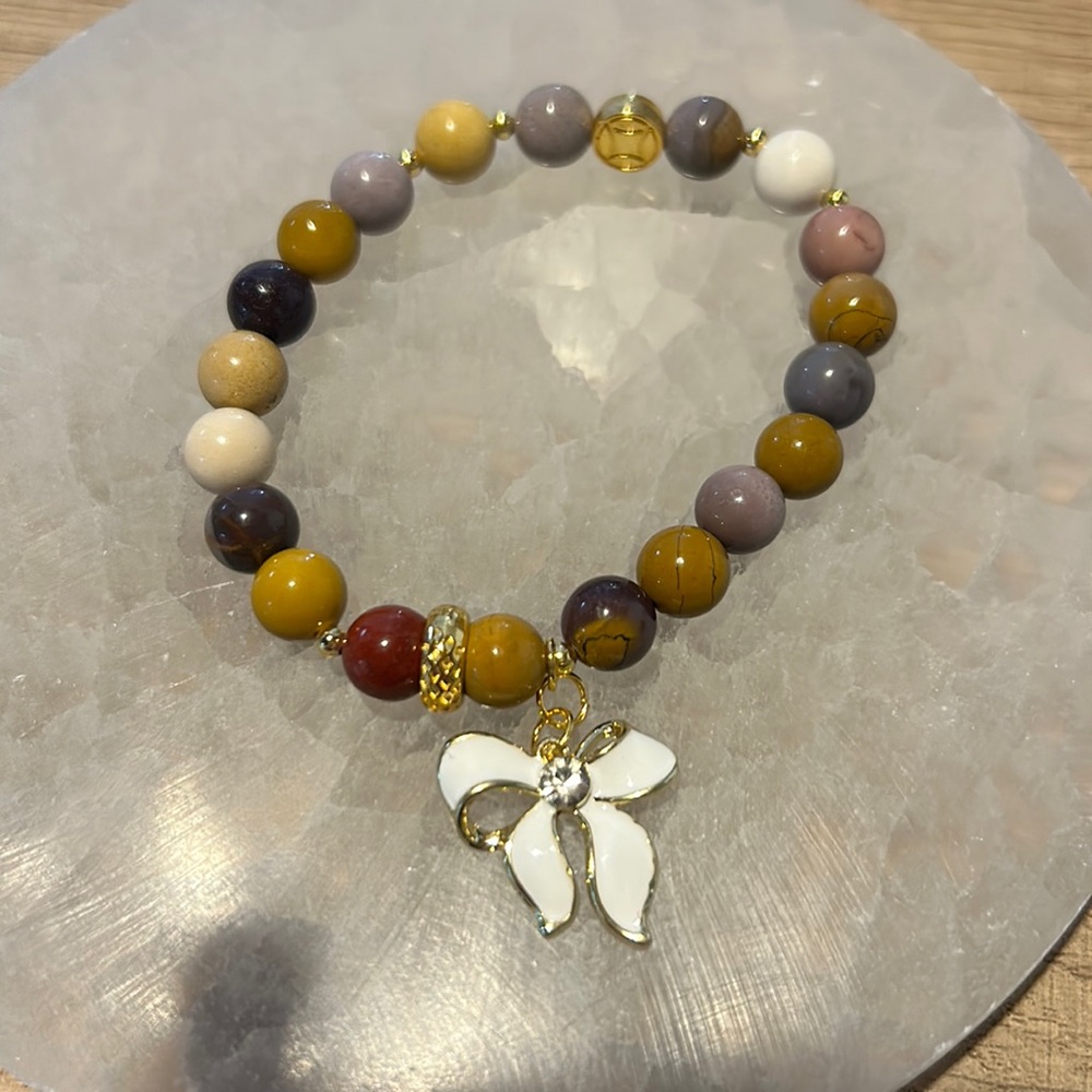 Handmade mookite jasper bracelet